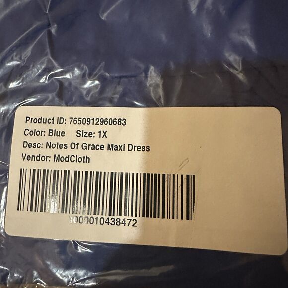 ModCloth NWT Notes Of Grace Maxi Dress - Blue - Size 1X Plus - Picture 4 of 4